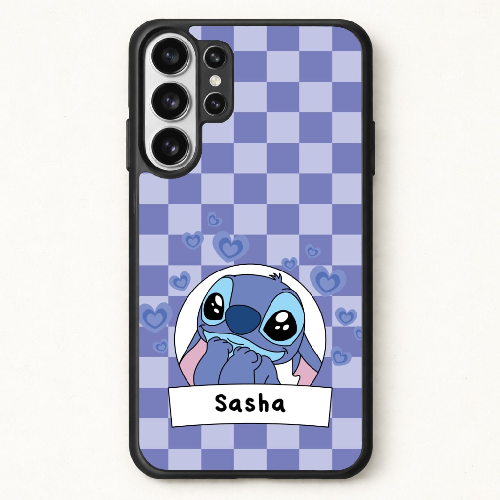 Personalised Cute Blue Alien Phone Case for Galaxy S26 Ultra