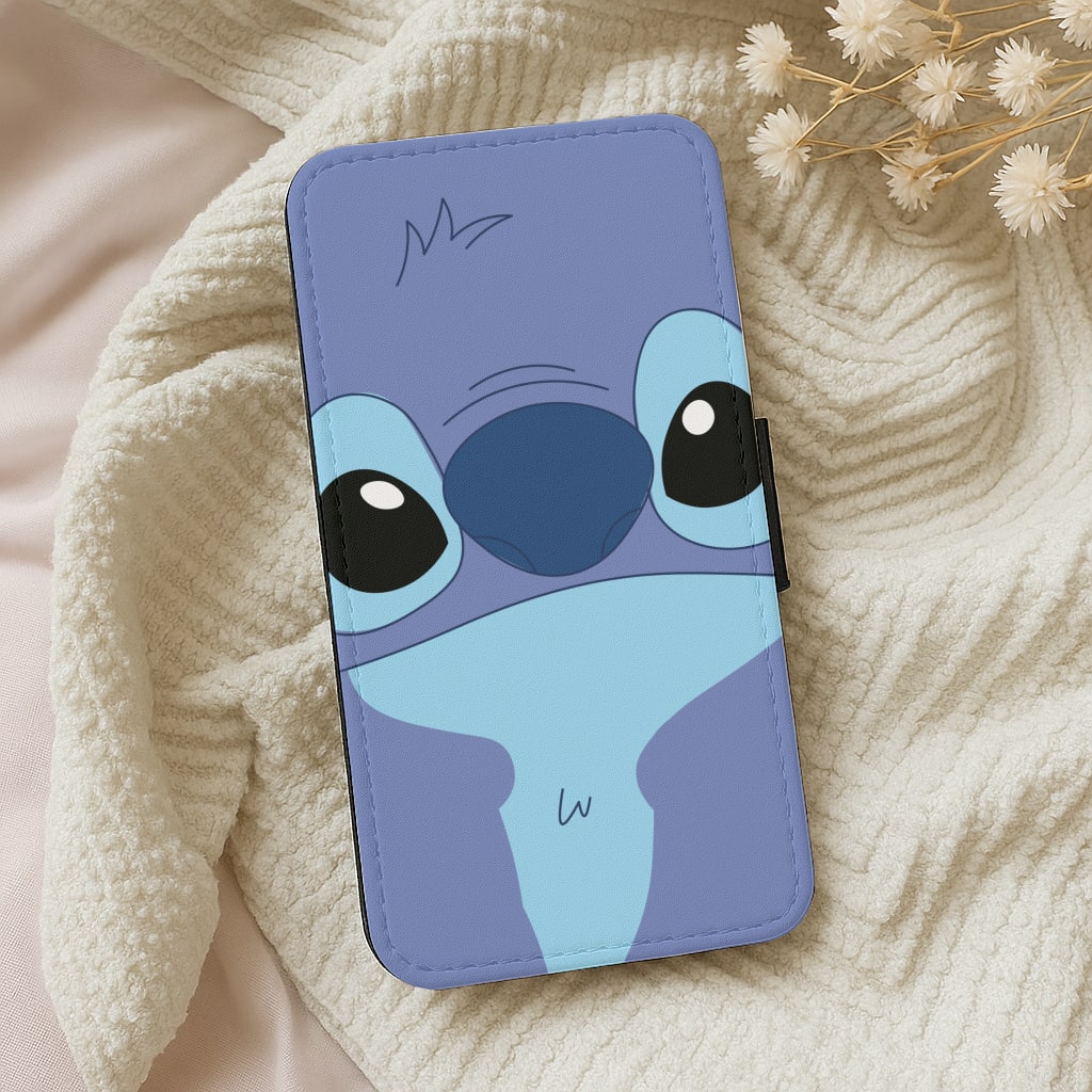 Blue Alien Face Wallet Phone Case