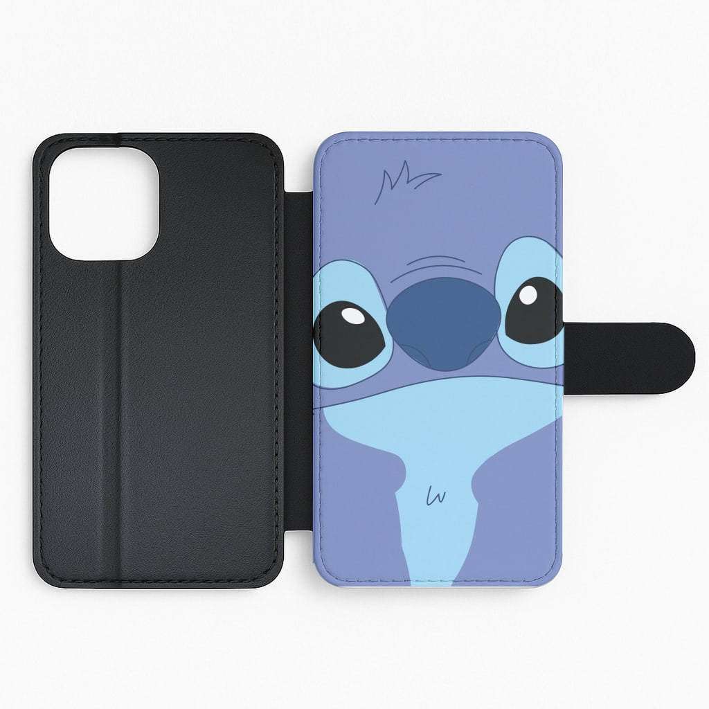 Blue Alien Face Flip Phone Case