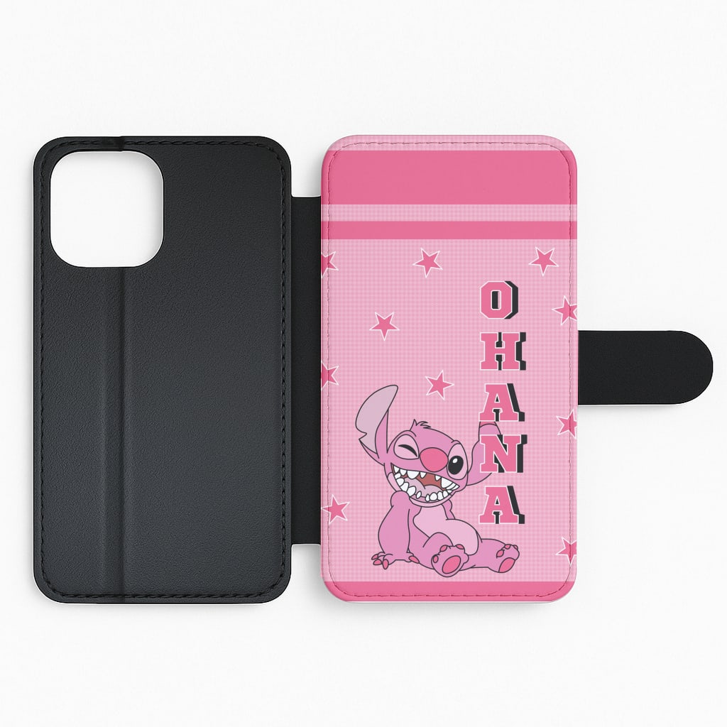 Pink Alien Ohana Flip Phone Case