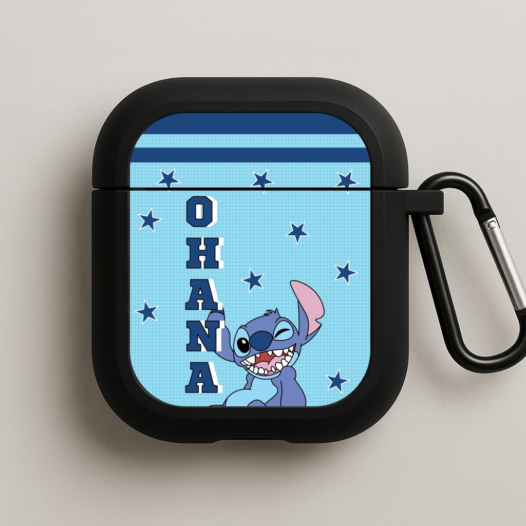 Blue Alien Ohana AirPods Case