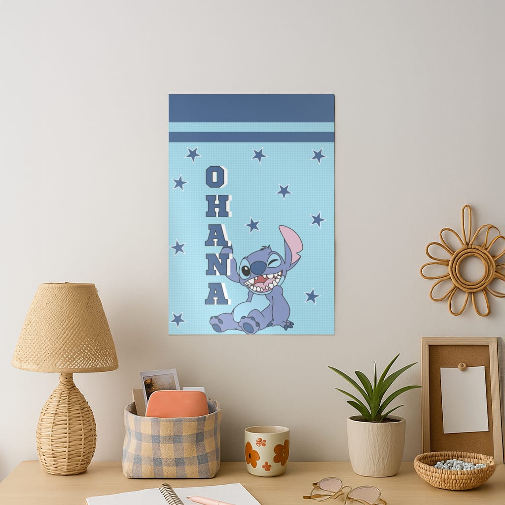 Blue Alien Ohana Art Print