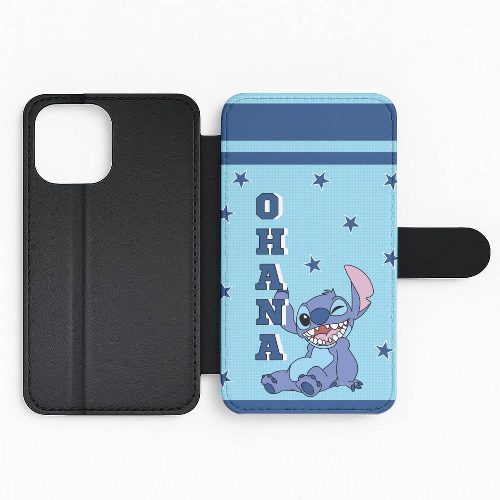 Blue Alien Ohana Flip Phone Case