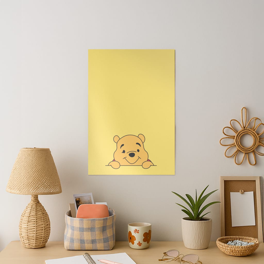 Cute Bear Leaning Art Print