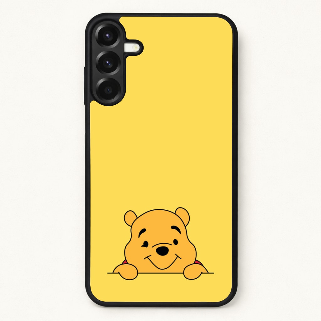 Cute Bear Leaning Phone Case for Galaxy A37