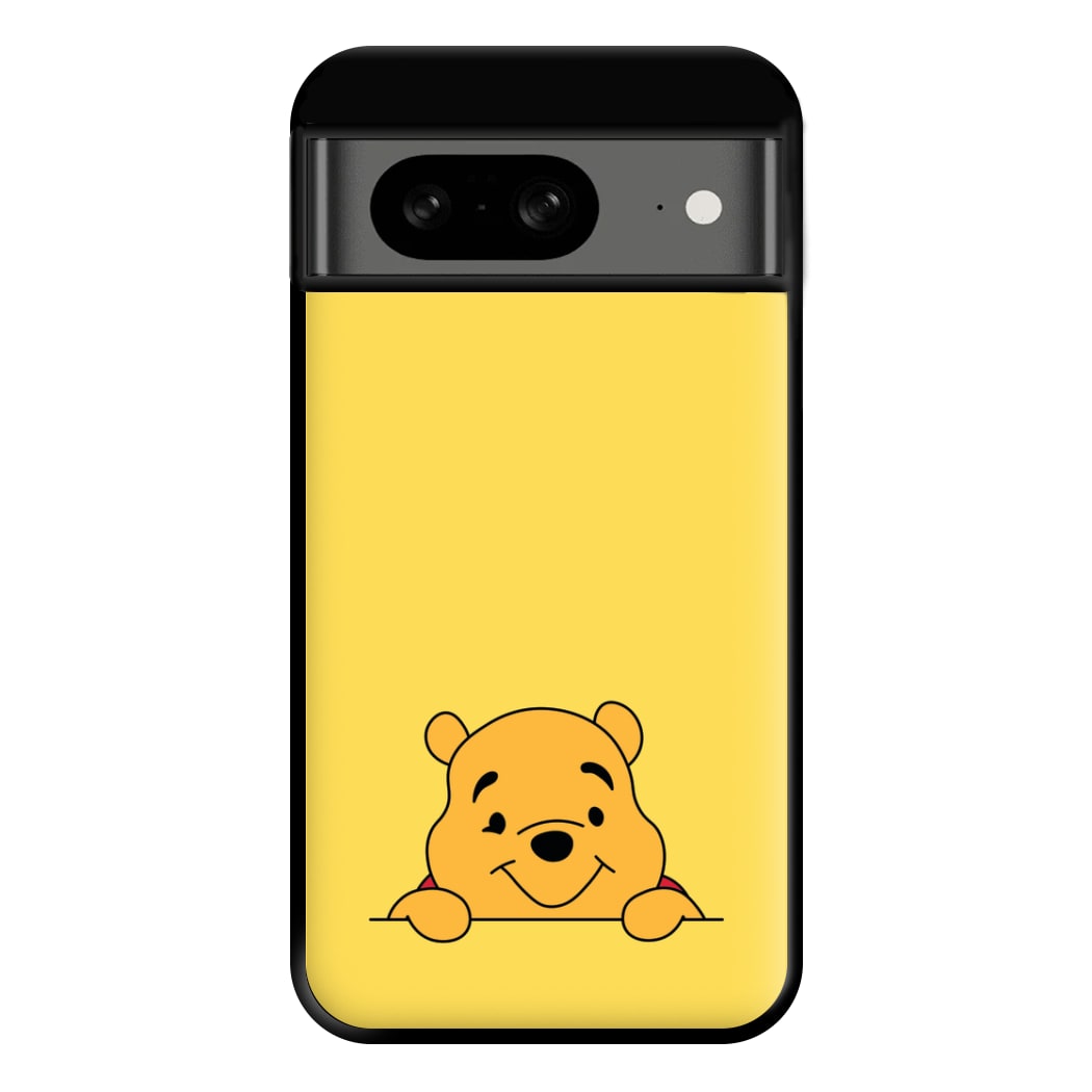 Cute Bear Leaning Phone Case for Google Pixel 8