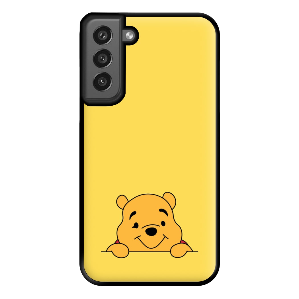 Cute Bear Leaning Phone Case for Galaxy S21FE
