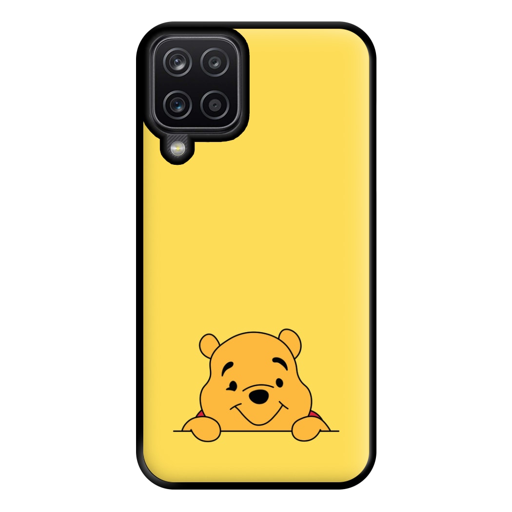 Cute Bear Leaning Phone Case for Galaxy A12