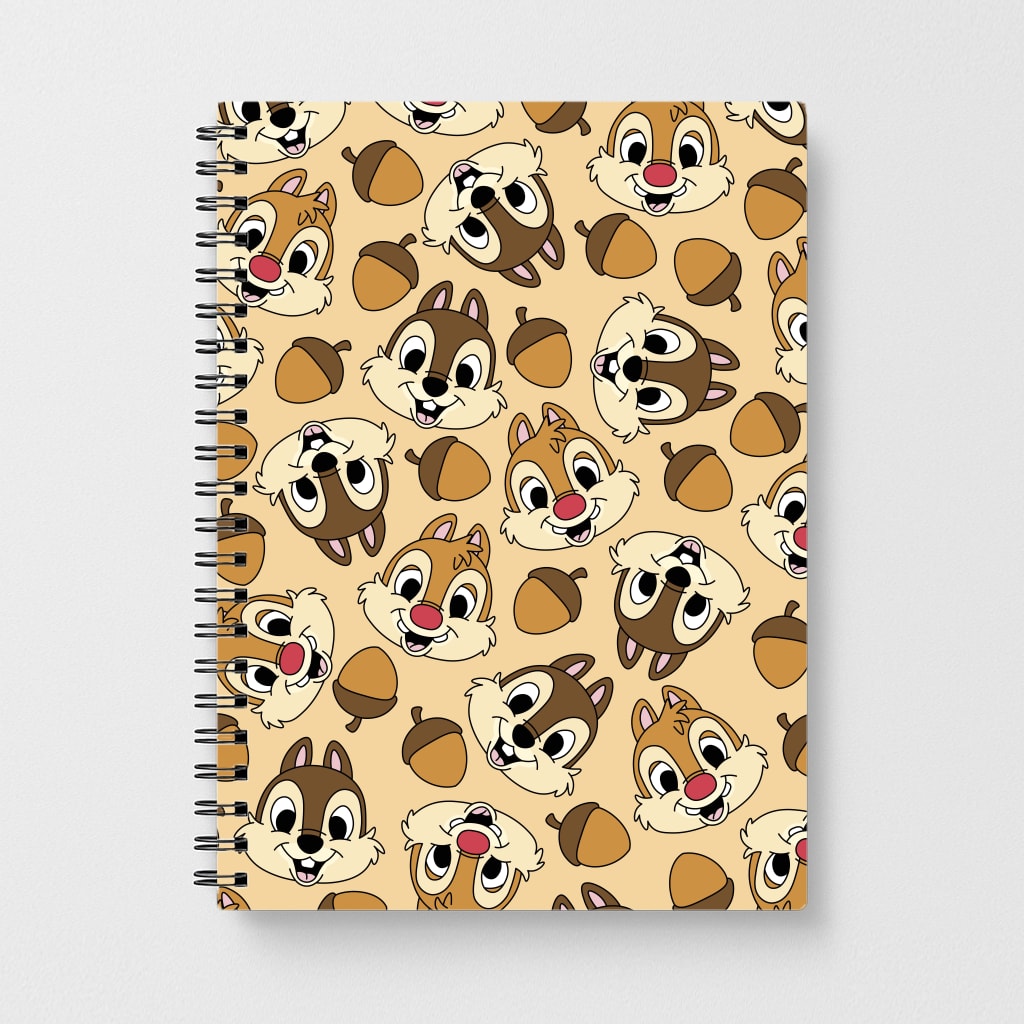 Cute Squirrels And Acorns Pattern Notebook