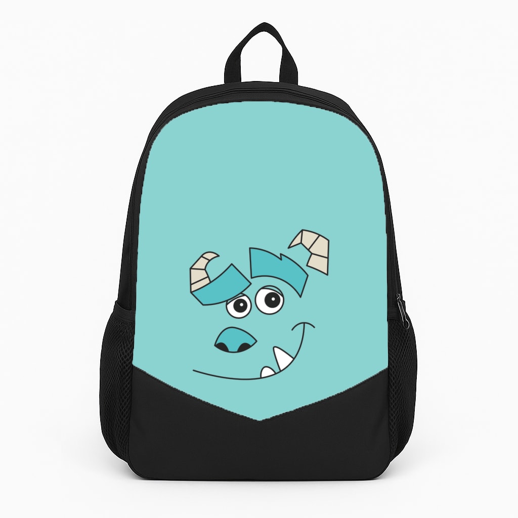 Blue Monster Face Large Backpack