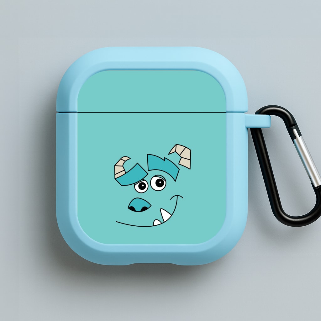 Blue Monster Face Blue AirPods Case