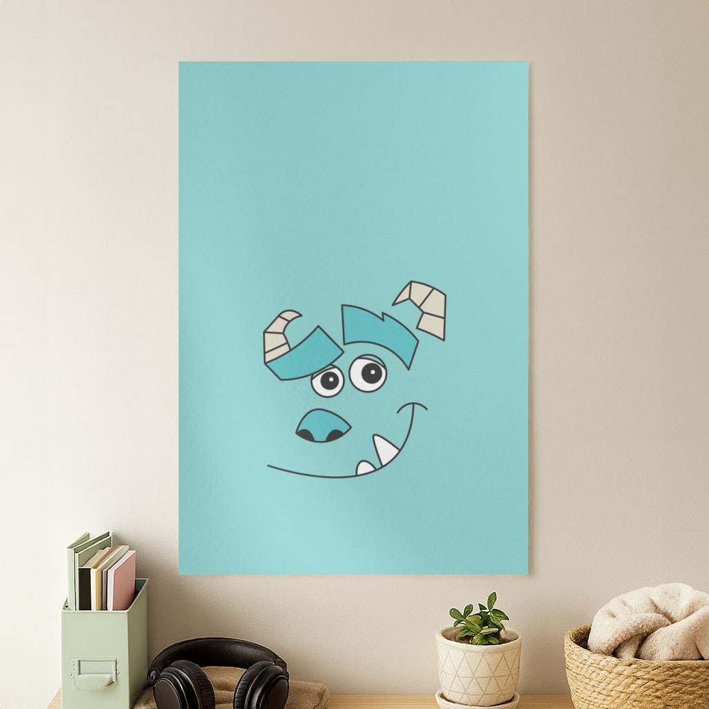 Blue Monster Face Poster