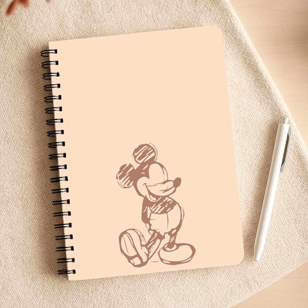 Sketched Mouse Outline Beige Notepad