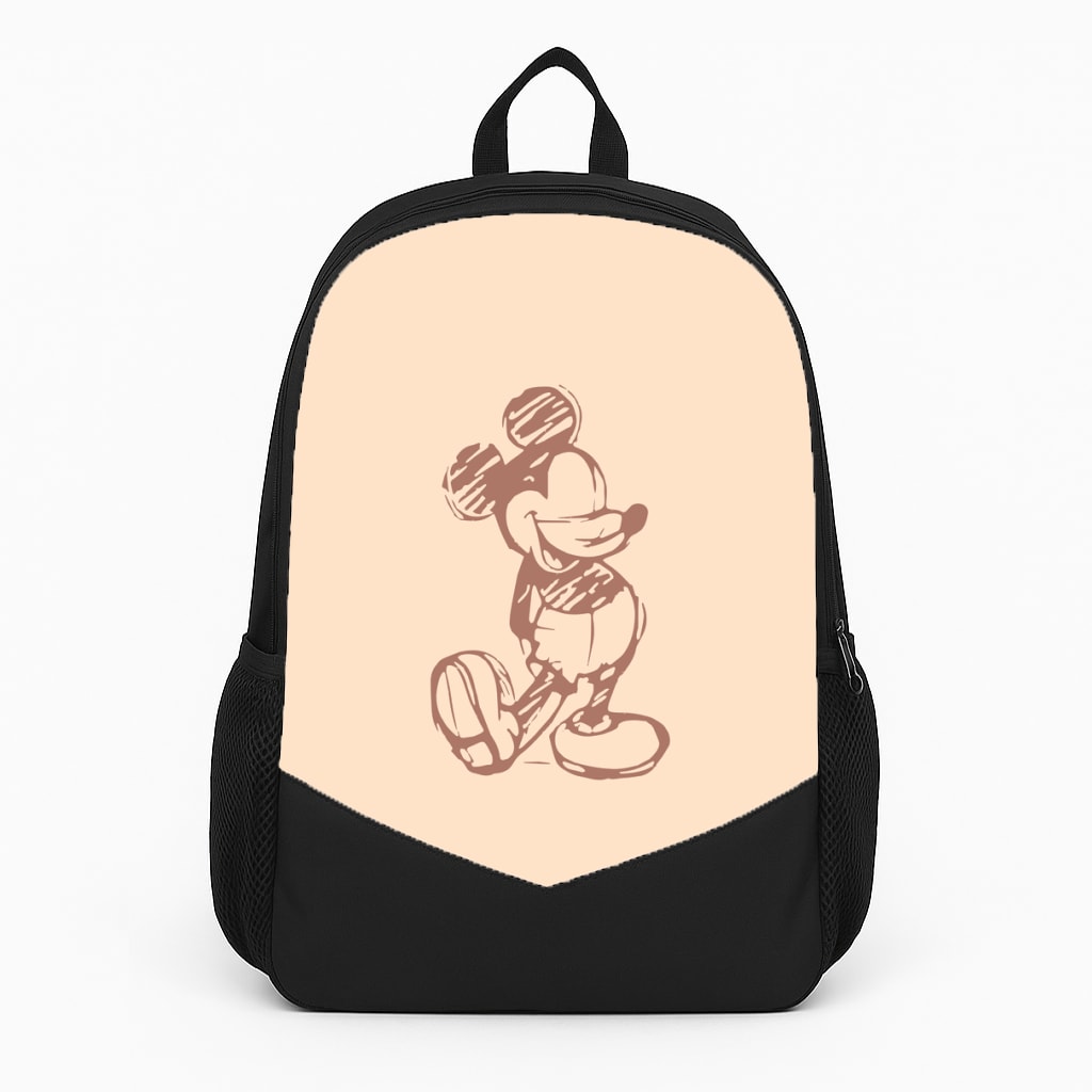 Sketched Mouse Outline Beige  Backpack