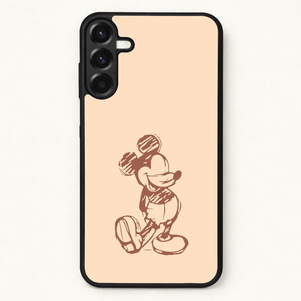 Sketched Mouse Outline Beige Phone Case for Galaxy A37