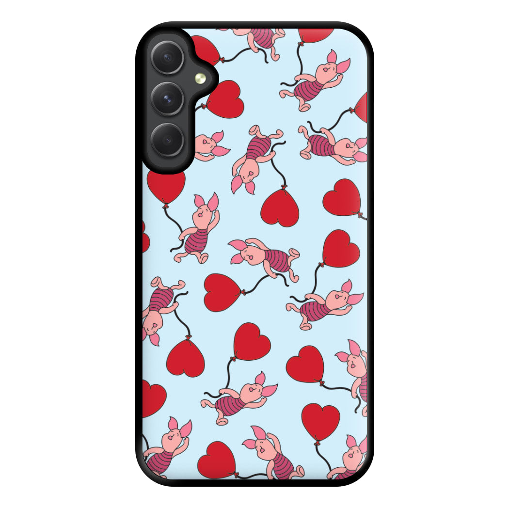 Baby Pig With Balloon Pattern Phone Case for Galaxy A34