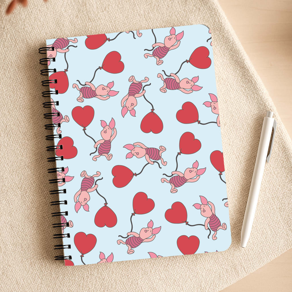 Baby Pig With Balloon Pattern Notepad