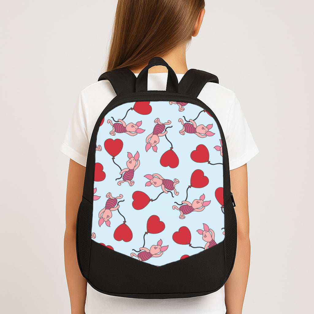 Baby Pig With Balloon Pattern Large School Bag