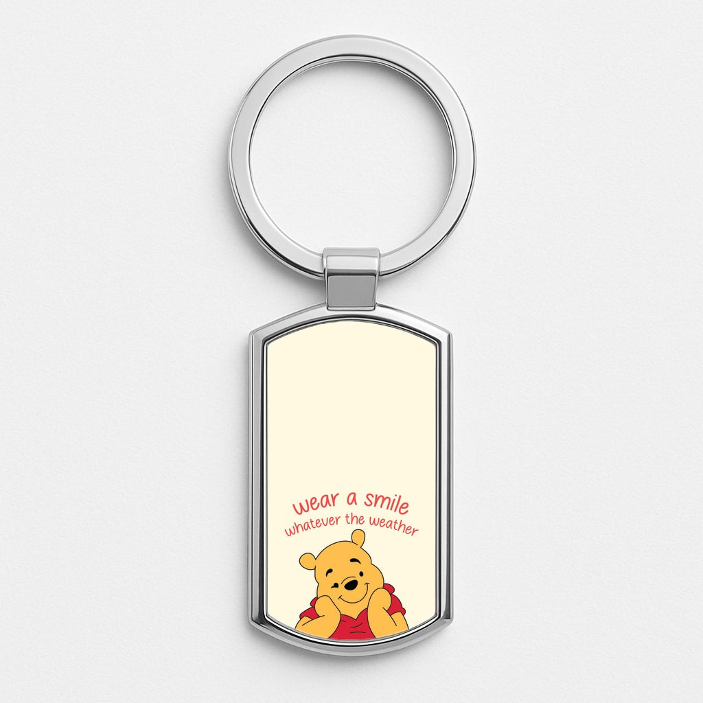 Wear A Smile Whatever The Weather Silver Keyring