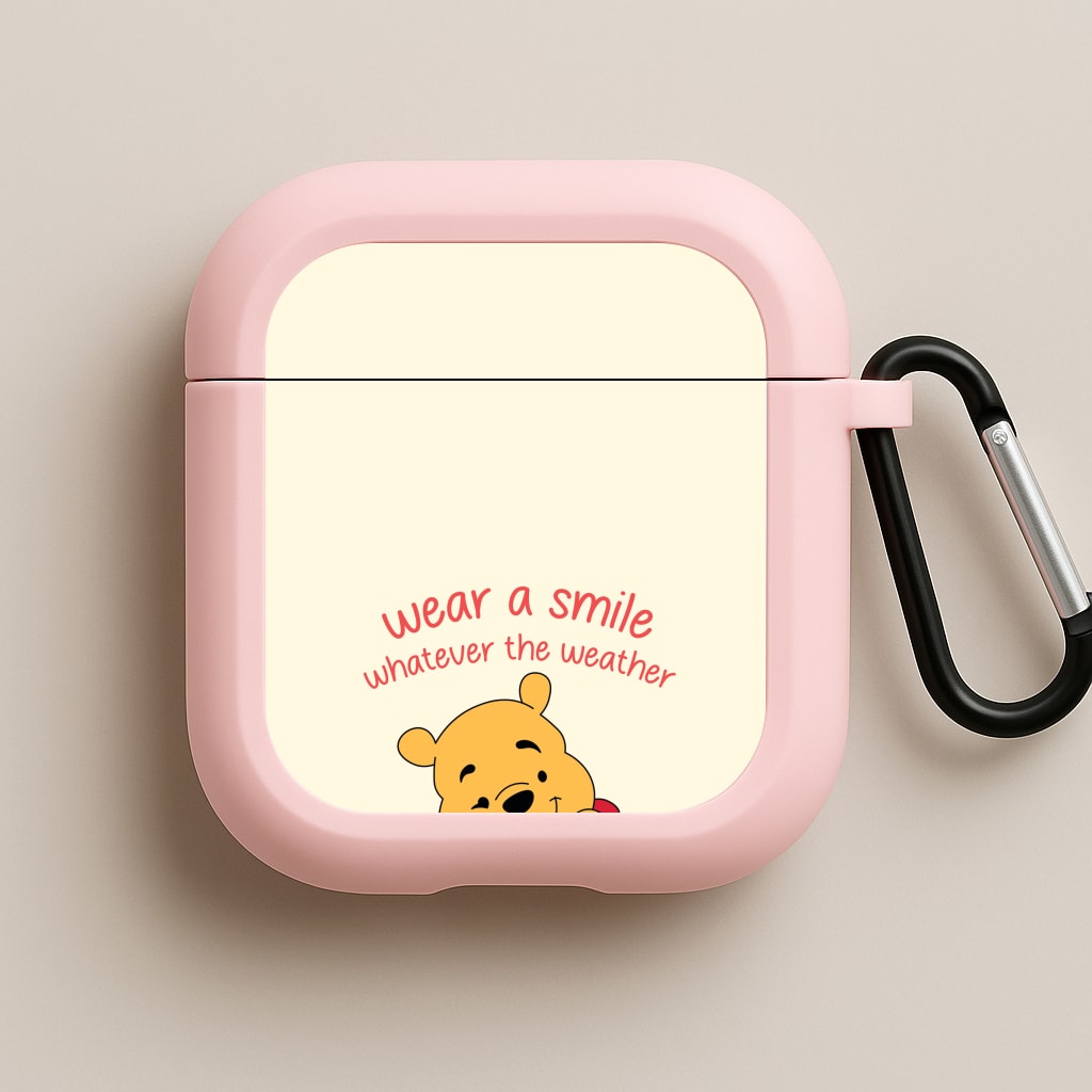 Wear A Smile Whatever The Weather Pink AirPods Case