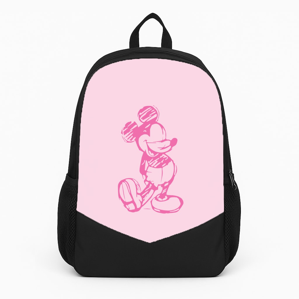 Sketched Mouse Outline Pink Backpack