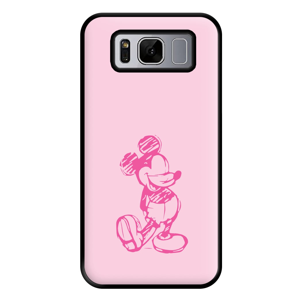 Sketched Mouse Outline Pink Phone Case for Galaxy S8 Plus