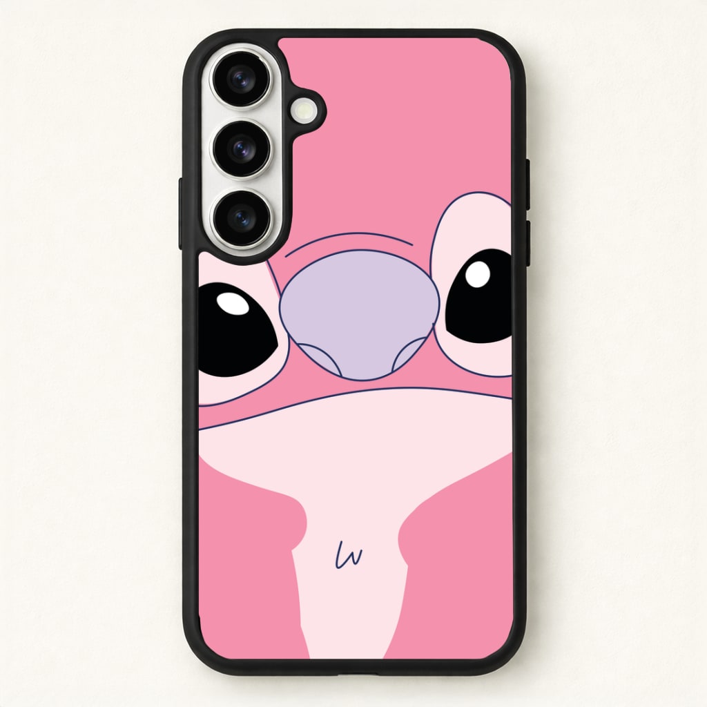 Cute Pink Alien Face Phone Case for Galaxy S26 Plus