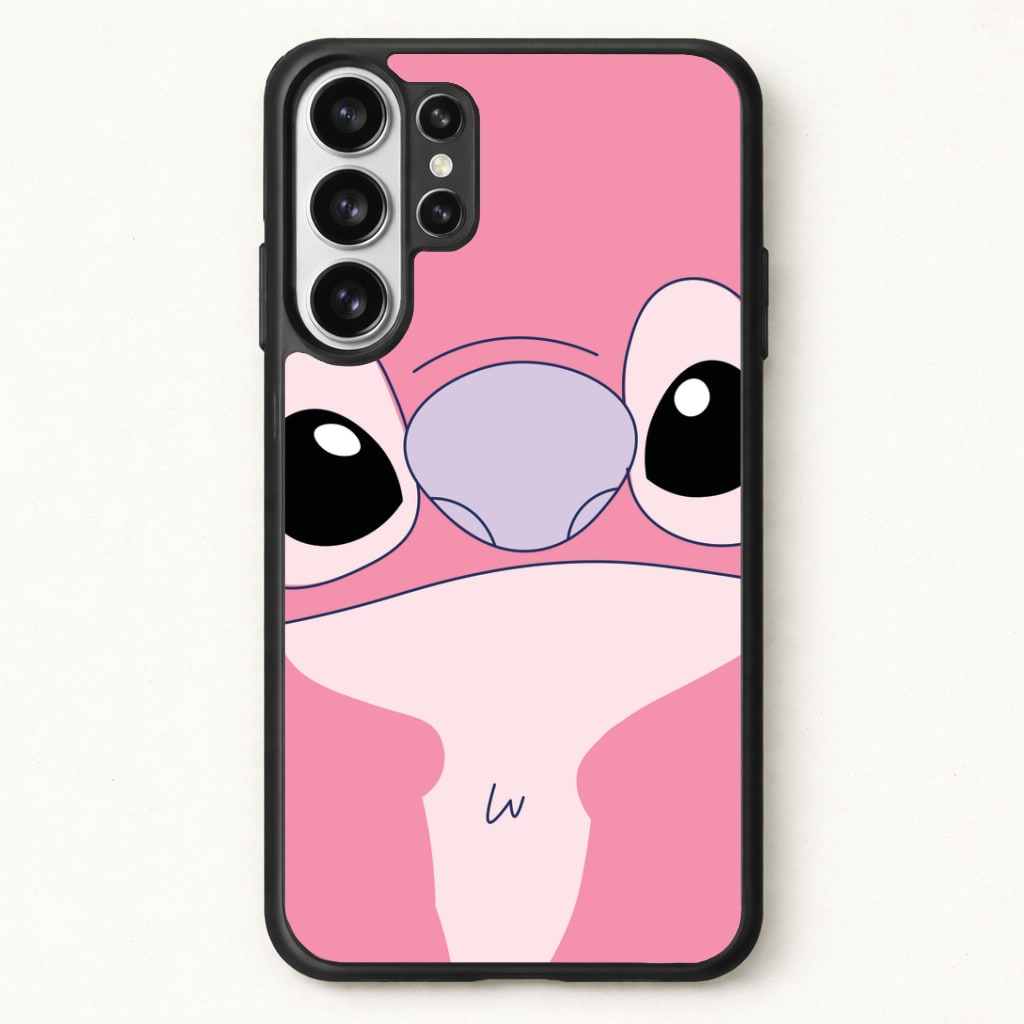 Cute Pink Alien Face Phone Case for Galaxy S26 Ultra