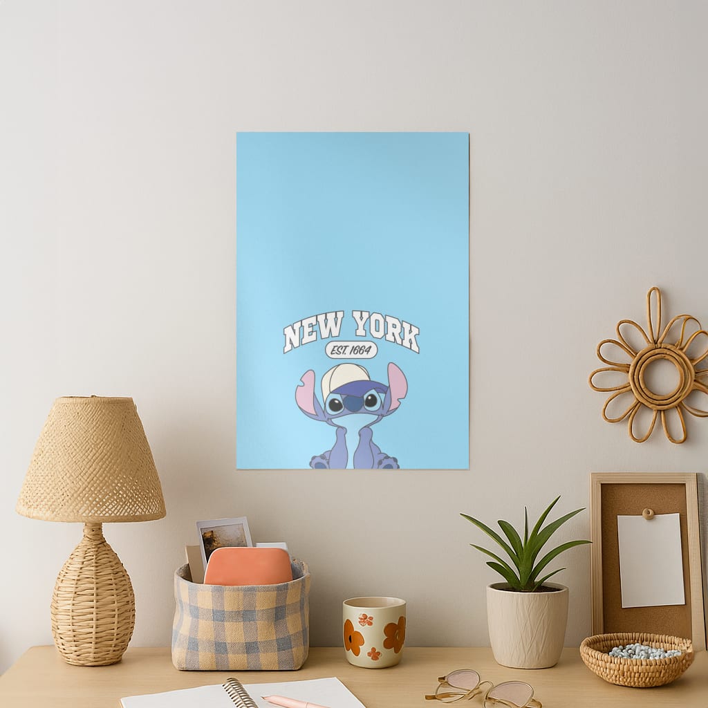New York Blue Alien Art Print