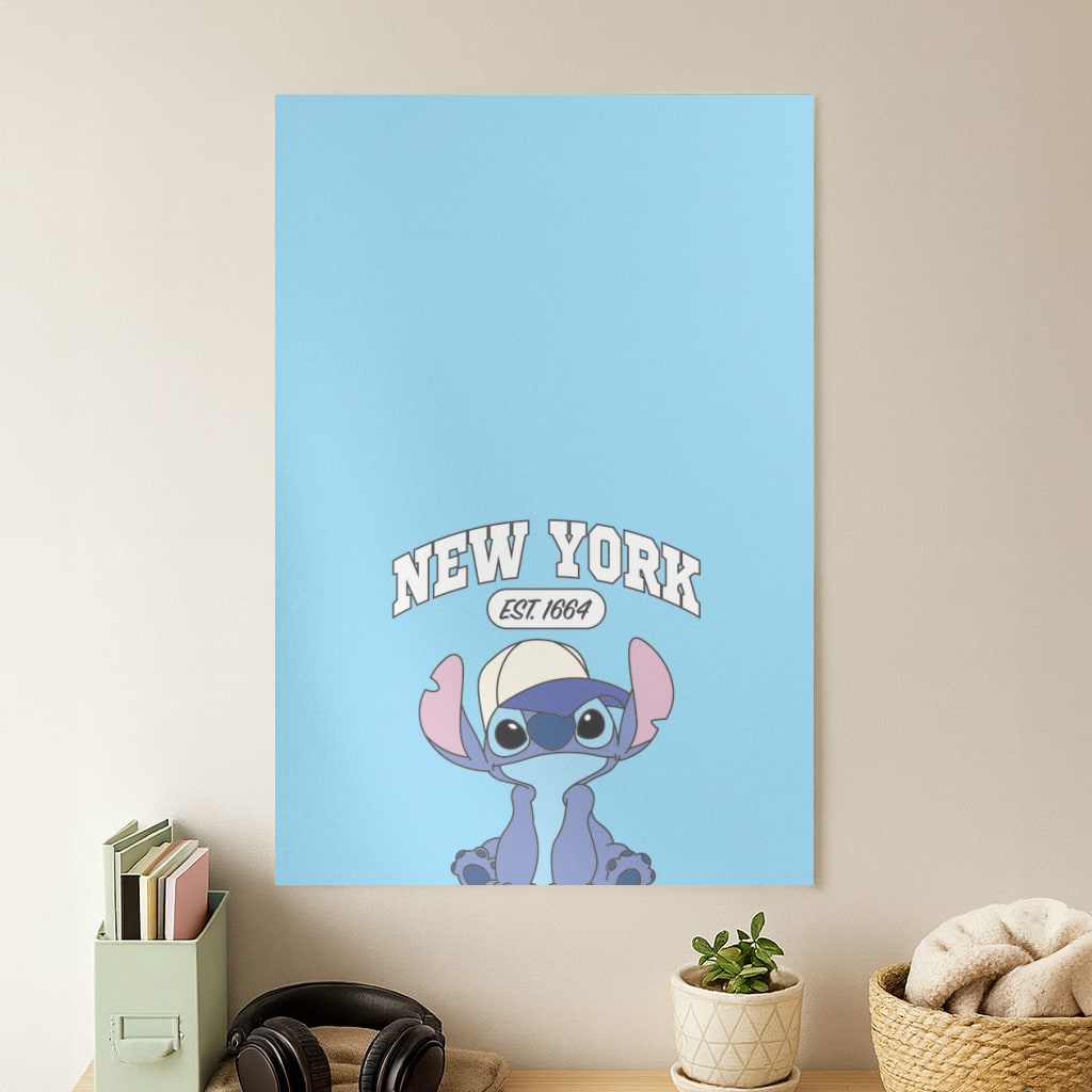 New York Blue Alien Poster