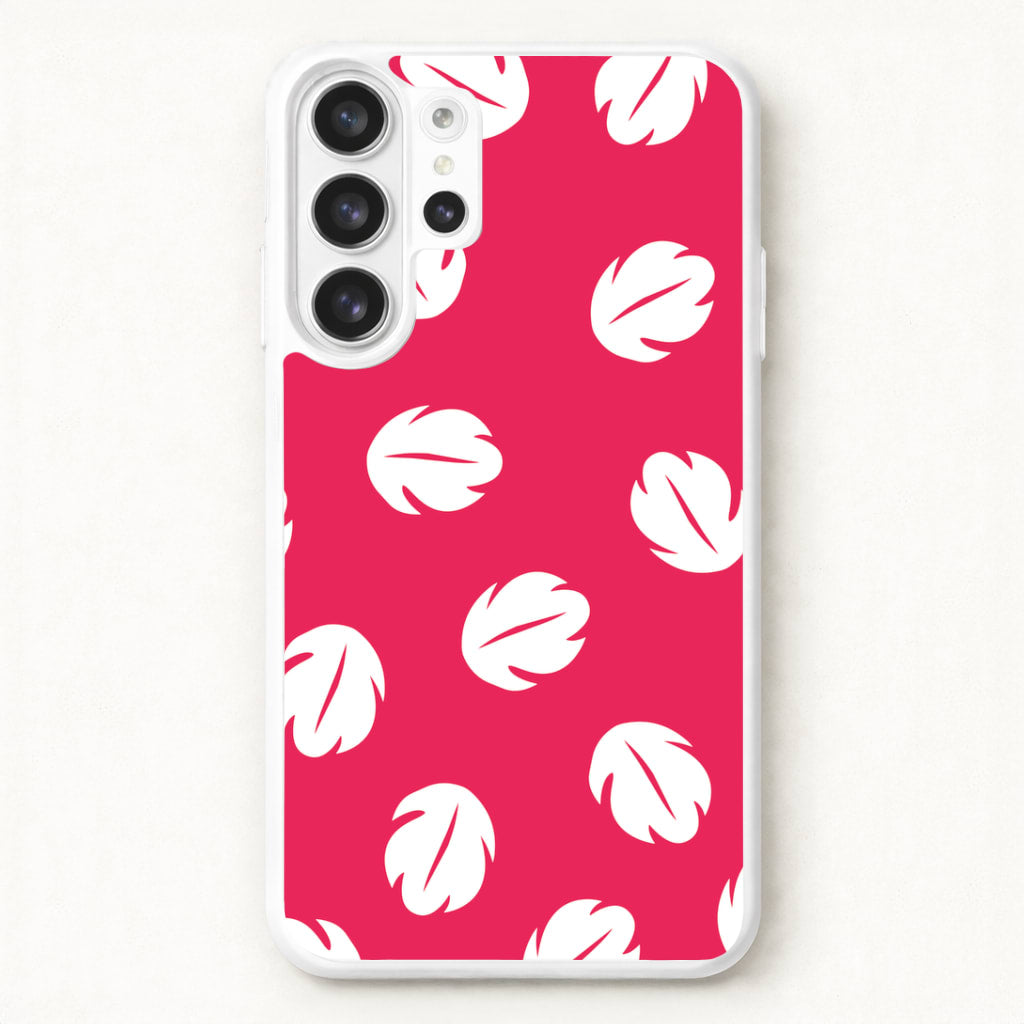 Red And White Cartoon Leaves Pattern Phone Case for Galaxy S26 Ultra