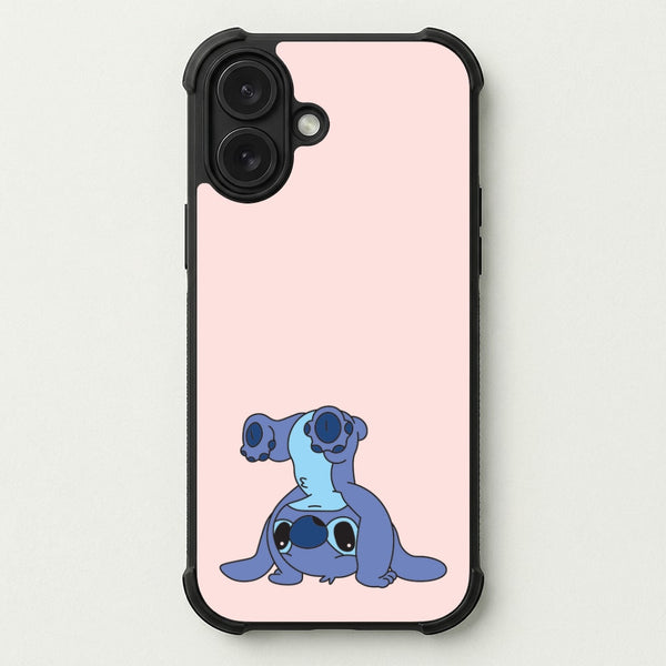 Cute Blue Alien Handstand Phone Case — Bumper case