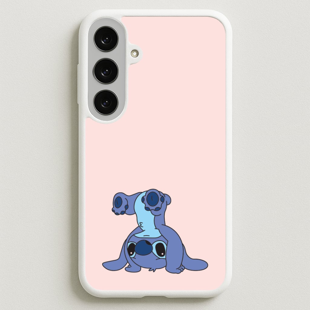 Cute Blue Alien Handstand Phone Case for Galaxy S25FE
