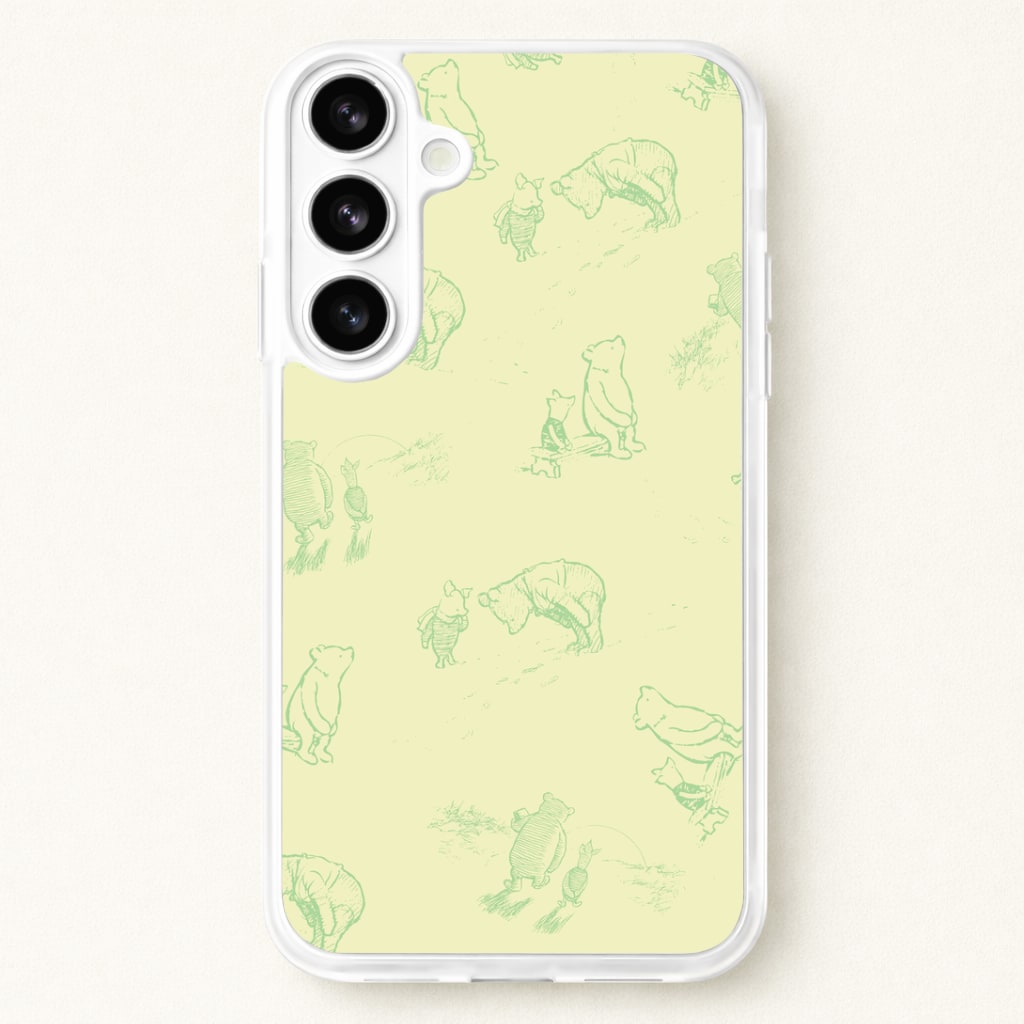 Sketched Winnie Pattern Phone Case for Galaxy S26