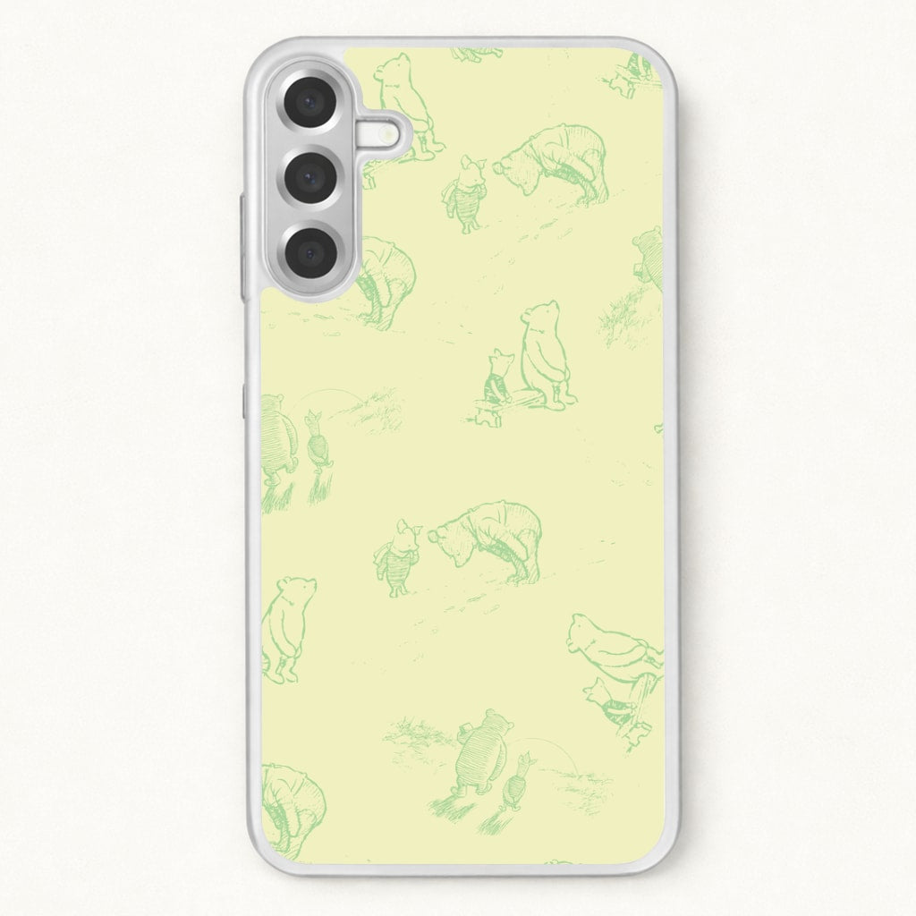 Sketched Winnie Pattern Phone Case for Galaxy A37