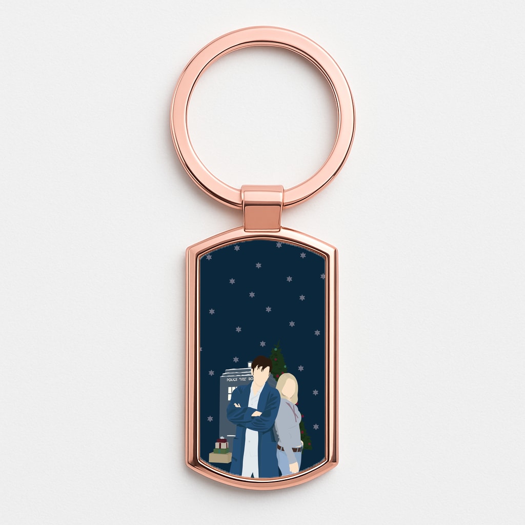 Rose And The Doctor Rose Gold Keyring
