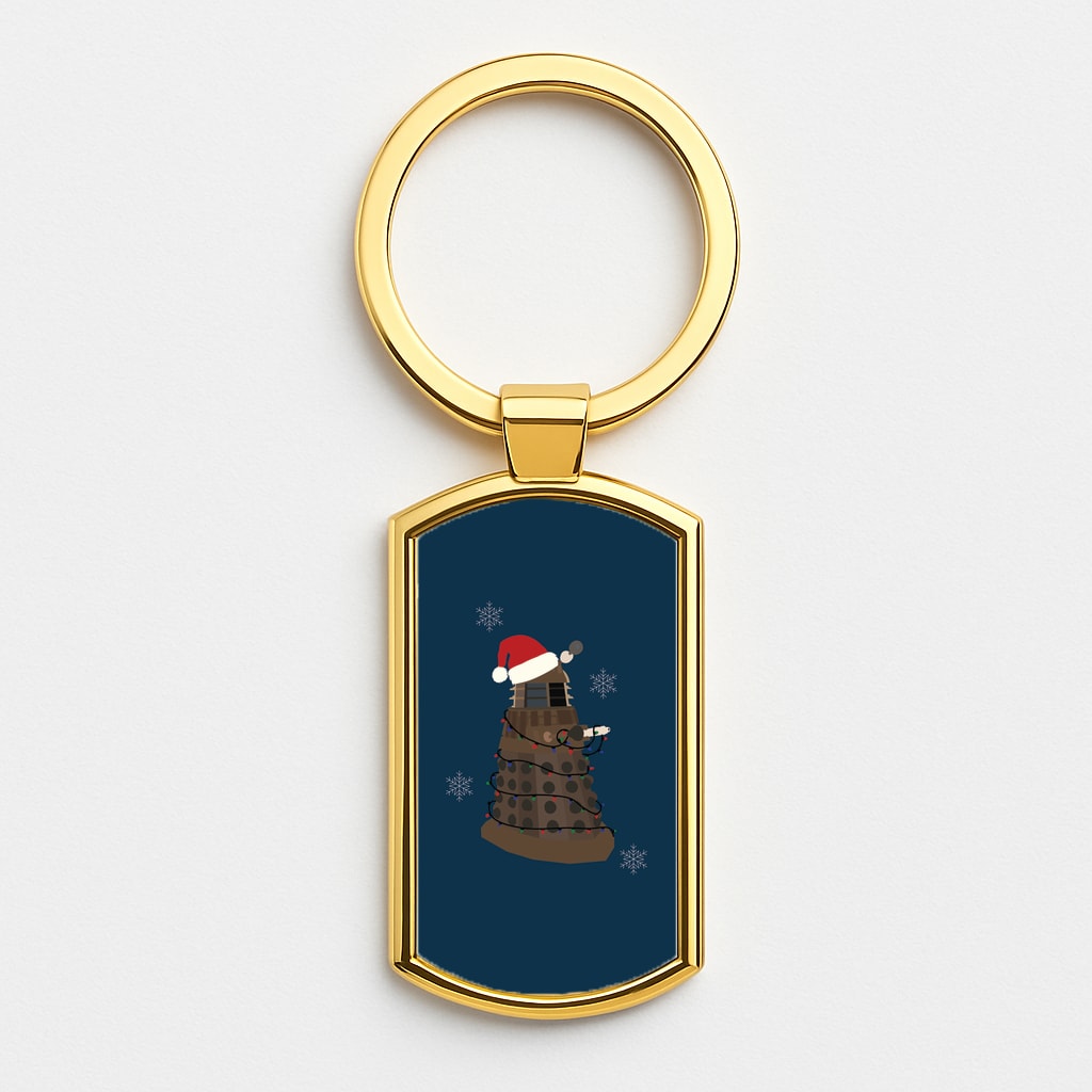 Christmas Dalek - Doctor Who Gold Keyring