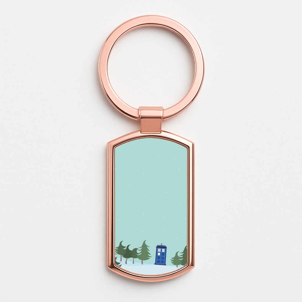 Christmas Tardis - Doctor Who Rose Gold Keyring