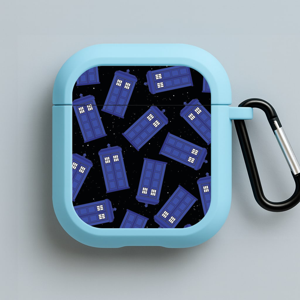 Tardis Pattern Blue AirPods Case