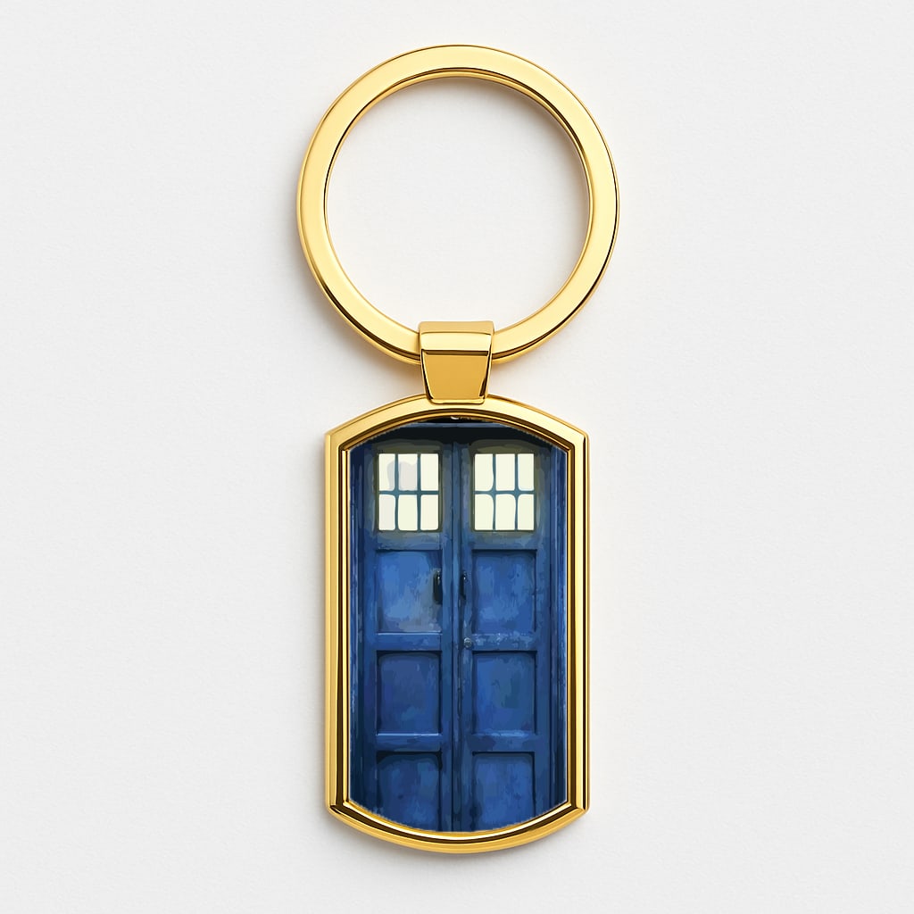Police Box Gold Keyring