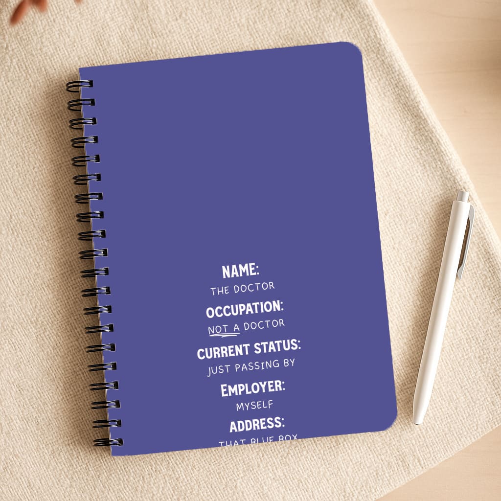 Name And Occupation - Doctor Who Notepad