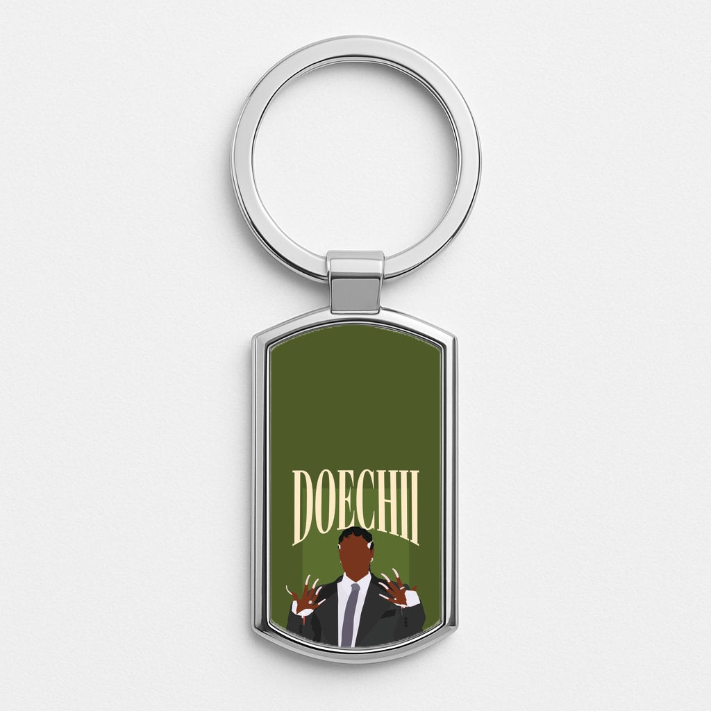 Rapper In Suit Silver Keyring
