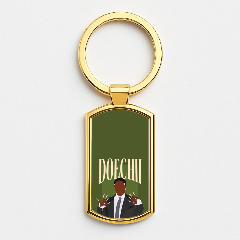 Rapper In Suit Gold Keyring