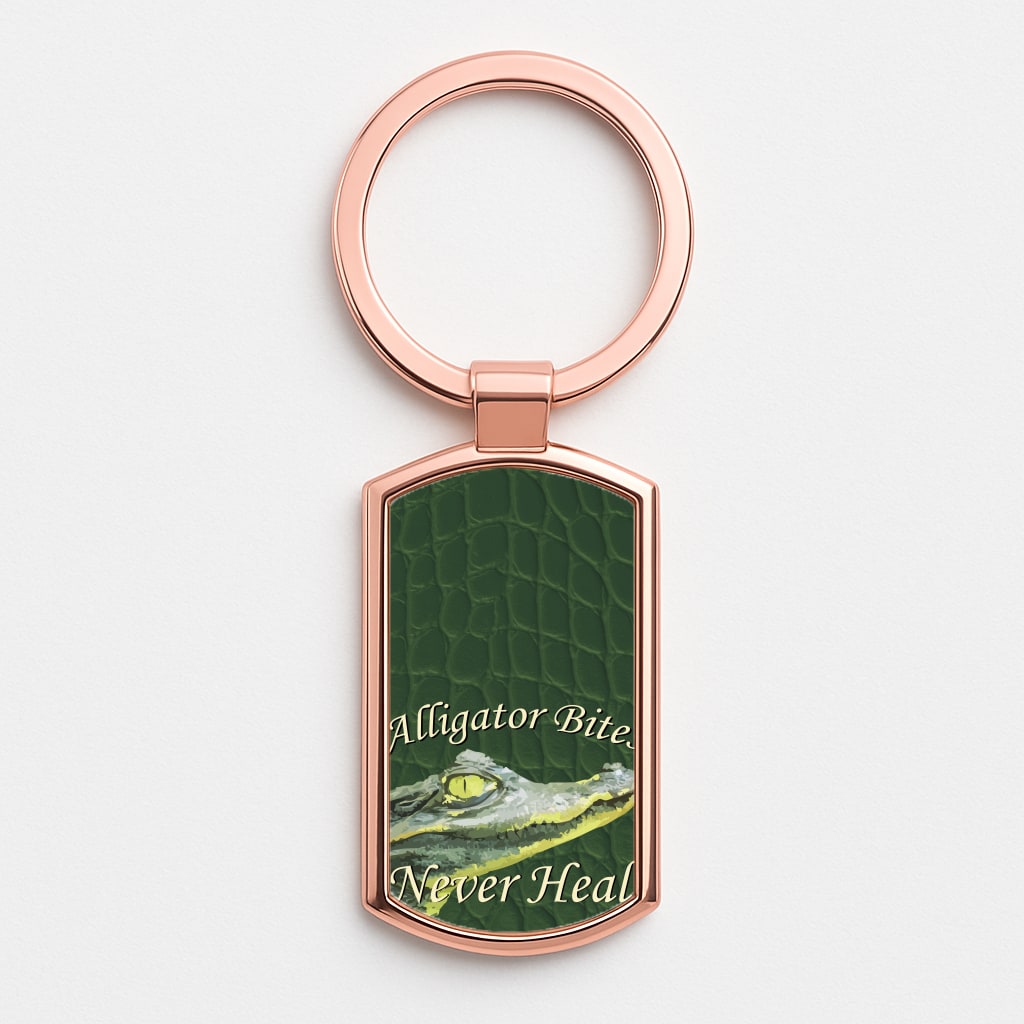 Alligator Bites Never Heal Luxury Keyring