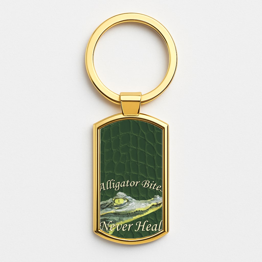 Alligator Bites Never Heal Luxury Keyring