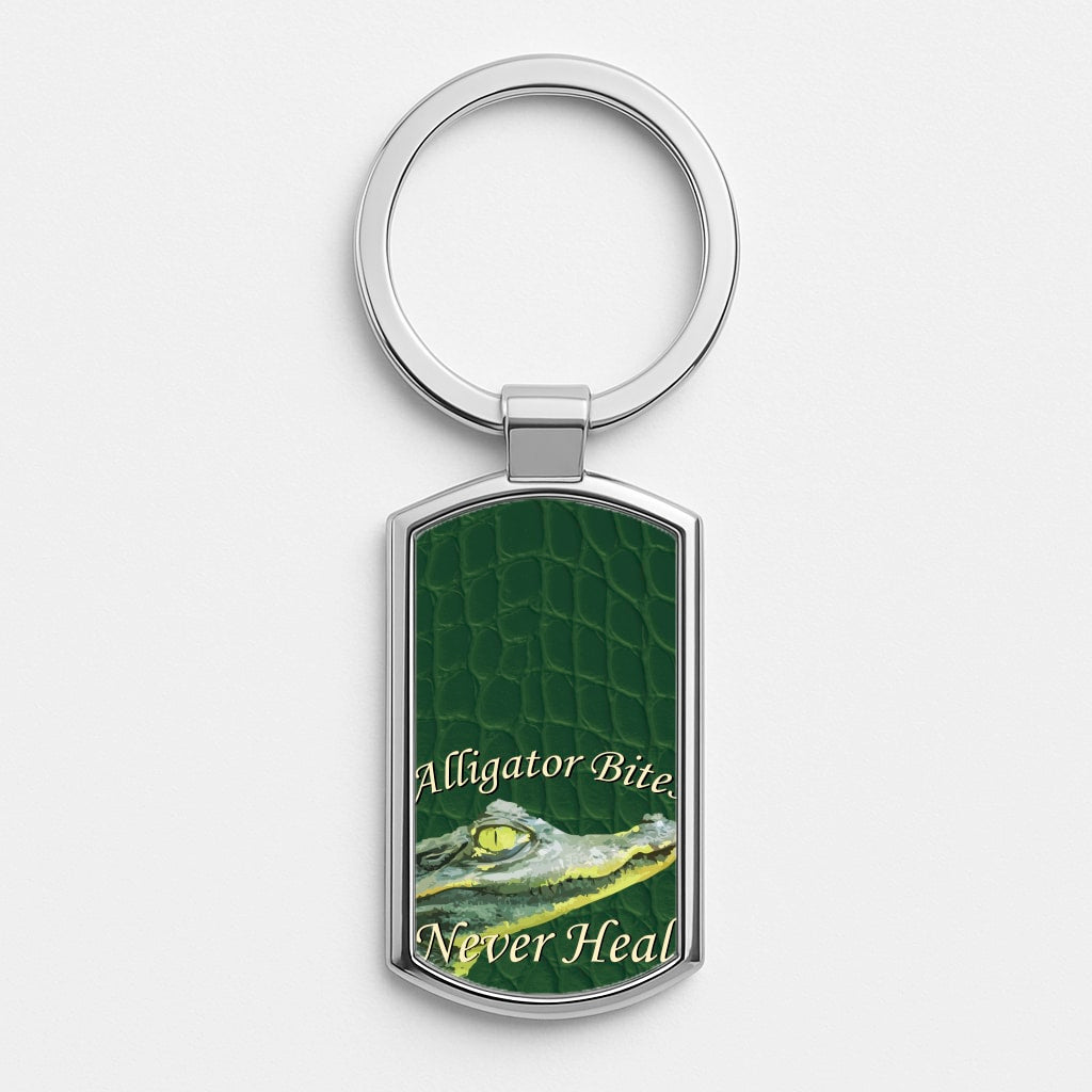 Alligator Bites Never Heal Luxury Keyring
