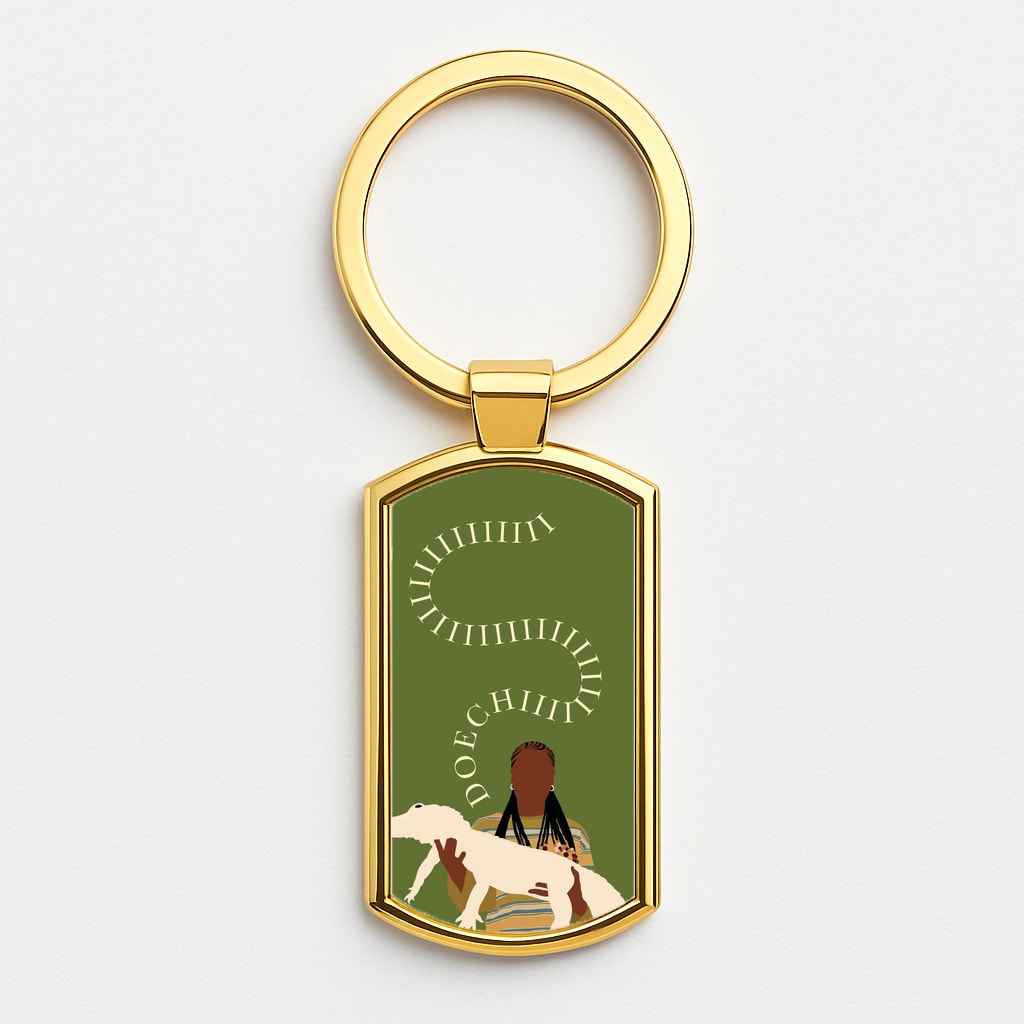 Rapper Holding Alligator Gold Keyring