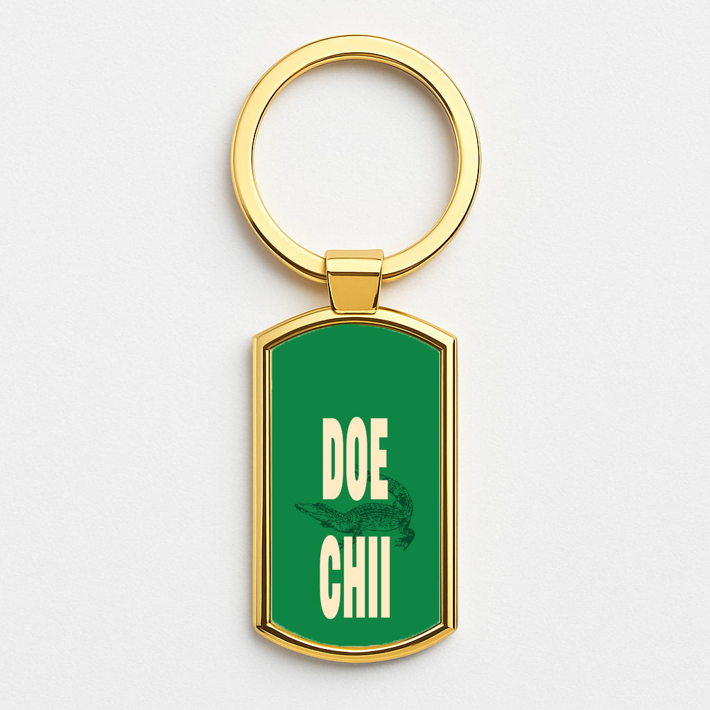 Rapper Alligator Print Gold Keyring