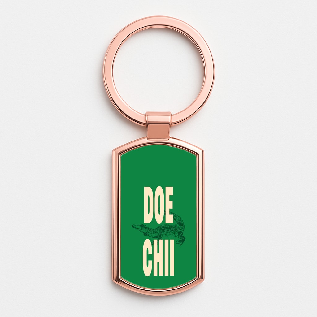 Rapper Alligator Print Rose Gold Keyring