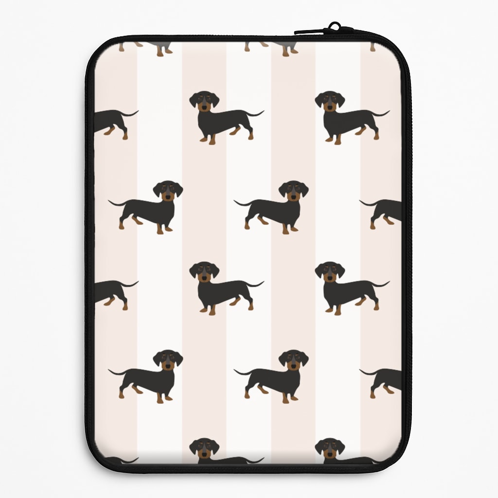 Striped Dachshund - Dog Pattern Laptop Sleeve